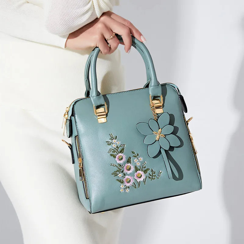 Yogodlns Luxury Embroidery Handbag For Women PU Leather Tassel Crossbody Bag Designer Handle Bag Brand Female Shoudler Bag bolso - EastCurated