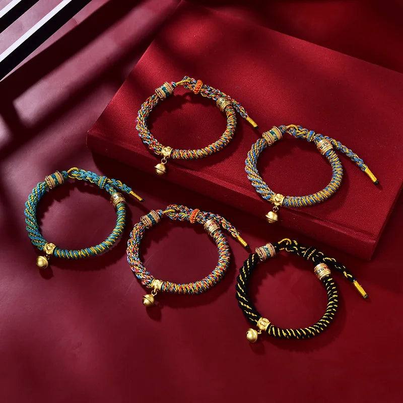 Tibetan Hand Rope Bracelet New Corn Knot Pattern DIY Hand Rubbing Cotton Bracelet Finished Hand-woven Tibetan Ethnic Rope - EastCurated