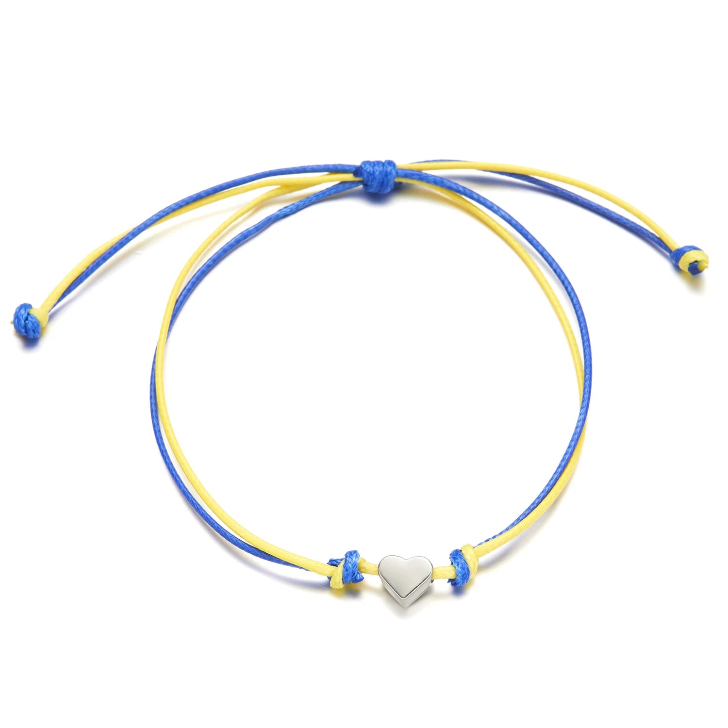 Ukraine National Emblem Trident Symbol Charms Bracelet for Women Men Ukrainian Flag Yellow Blue Rope Wristband Handmade Jewelry - EastCurated