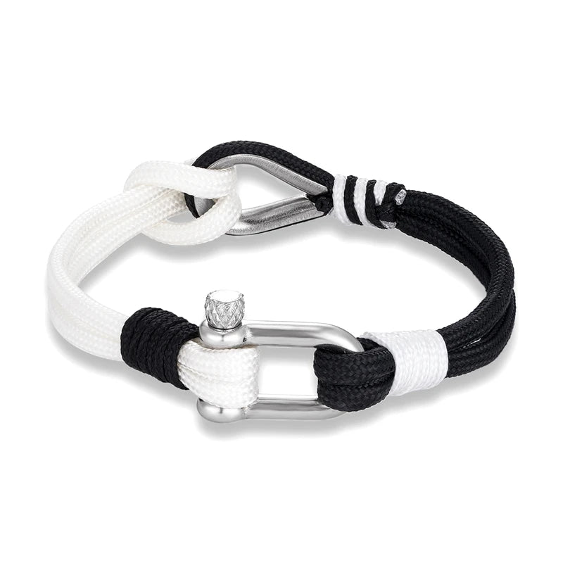 MKENDN Surfer Men Nautical Bracelet Adjustable Rope Bracelet With Stainless steel Carabiner For Women Outdoor Survival Jewelry - EastCurated