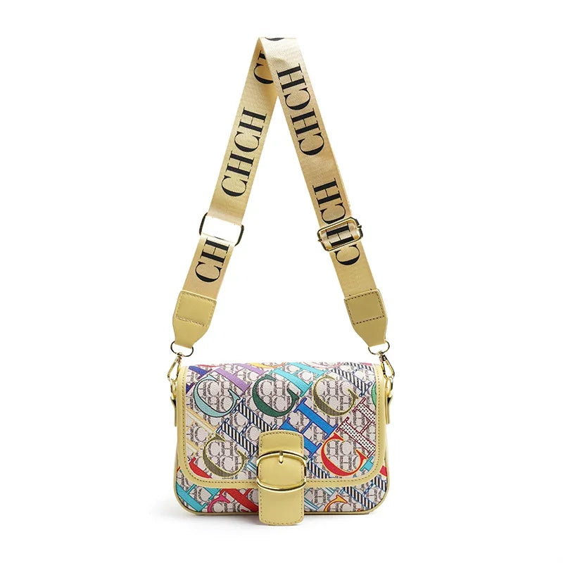 CH Fashionable and Elegant Women's Bag, Versatile Temperament, Brand Letter, Clasp, Multi-color Crossbody Bag - EastCurated