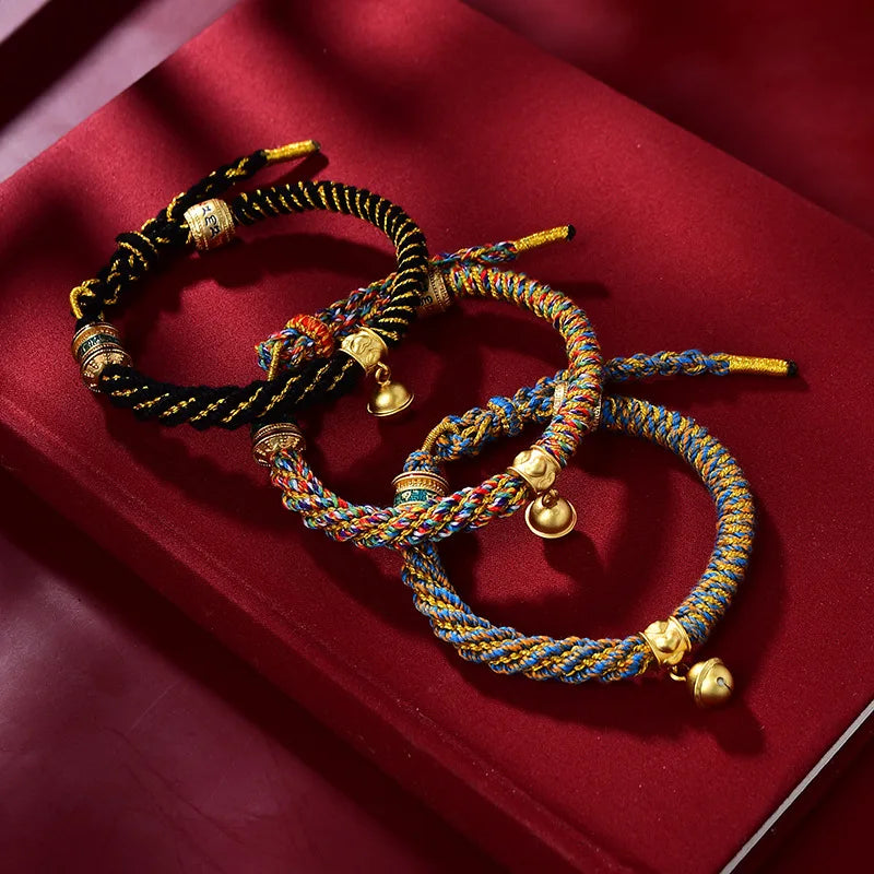 Tibetan Hand Rope Bracelet New Corn Knot Pattern DIY Hand Rubbing Cotton Bracelet Finished Hand-woven Tibetan Ethnic Rope - EastCurated
