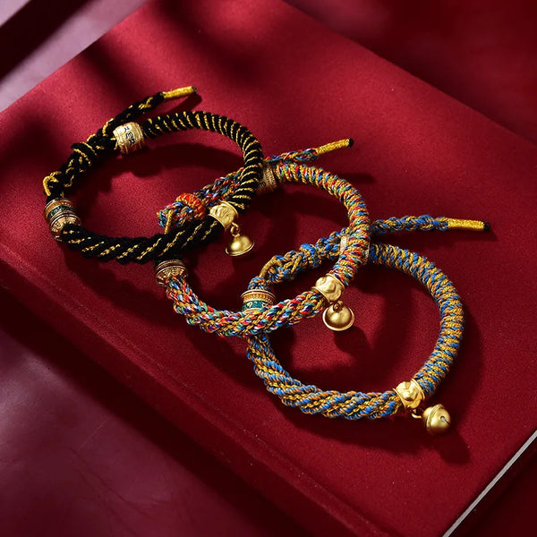Tibetan Hand Rope Bracelet New Corn Knot Pattern DIY Hand Rubbing Cotton Bracelet Finished Hand-woven Tibetan Ethnic Rope - EastCurated