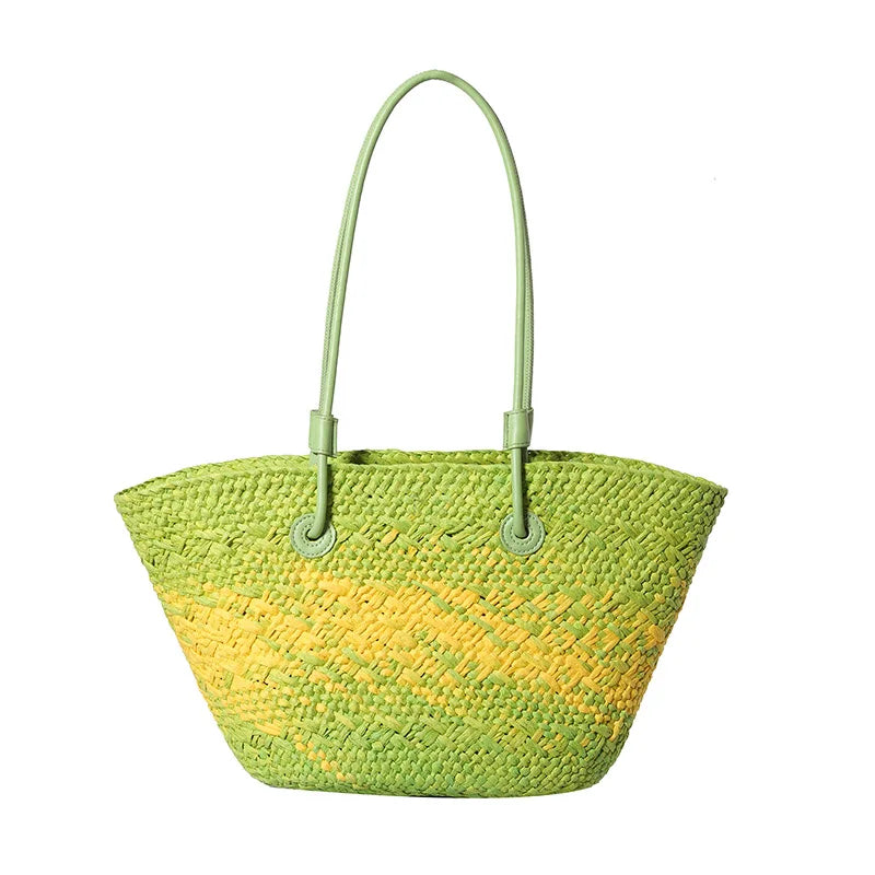 Handwoven Straw Tote Bag - EastCurated