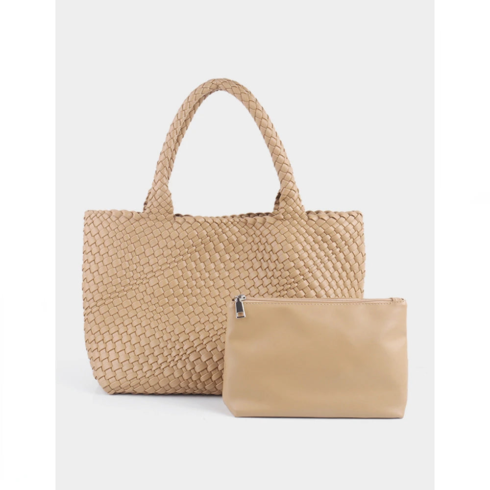 ZR DIARY Hand Woven Bags Women Oversized Large Capacity Shoulder Bags Simple Solid Color Casual Handbags BZ2025 - EastCurated