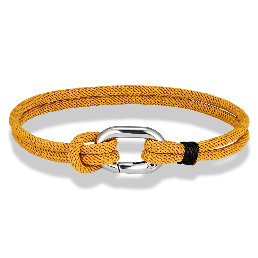 MKENDN New Nautical Mens Thin Rope Bracelet With Oval Circle Spring Clasp For Surfer Beach Jewelry Gifts