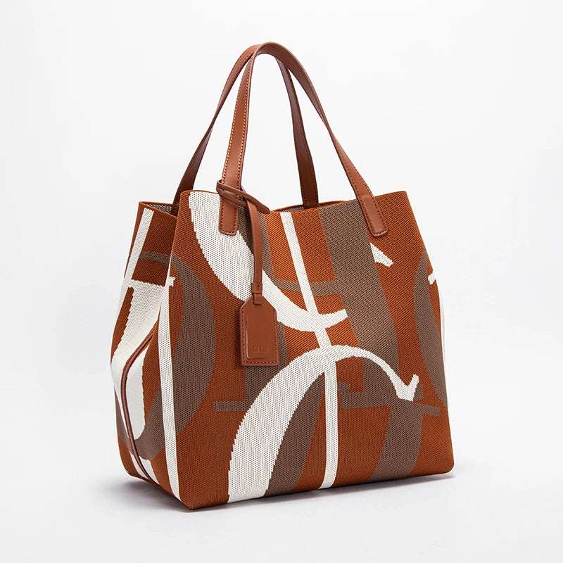 CH New Solid Color Outer Exquisite Fly Weaving Handmade Woven Large Capacity Shoulder Bag Ladies Handbag Fashion Classic