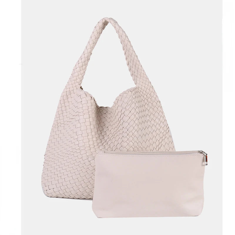 ZR DIARY Handmade Woven Bag Women PU Leather Large Capacity Totes Fashion Shoulder Bag 224BZ9389-1 - EastCurated