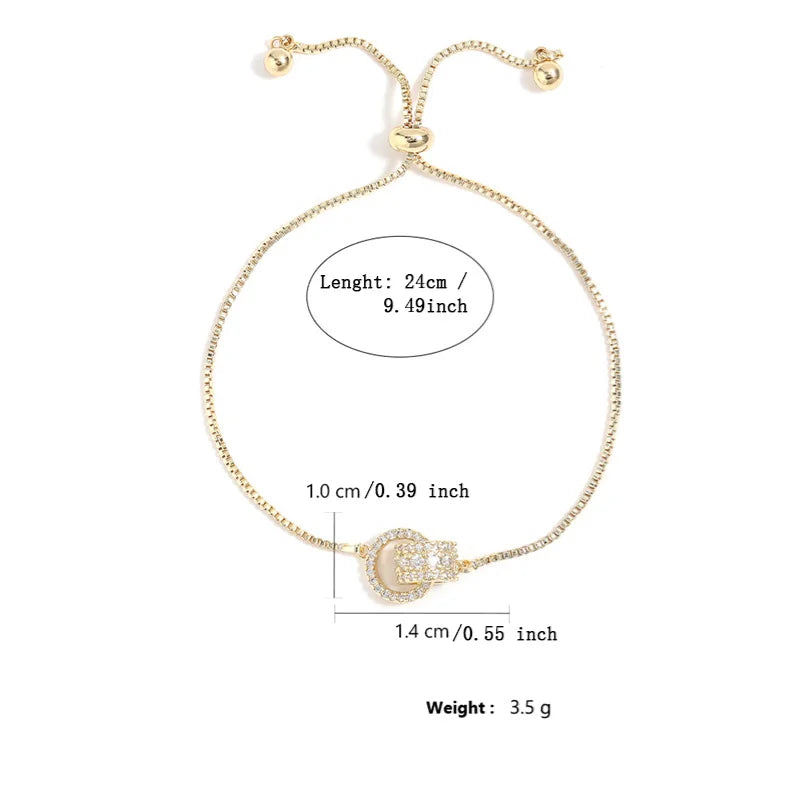 Trendy Circle Interlocked Gold-Color Charm Bangle For Women Men Personally Bracelet Party Girls Exquisite Accessories Jewelry - EastCurated