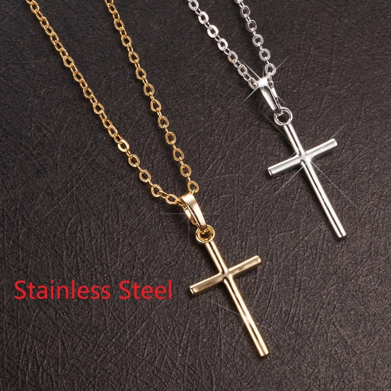 Rotatable Crown Rhinestone Cross Choker Necklace Earrings Rings for Women Minimalist Cross Chain Christian Jewelry Prayer Gift - EastCurated