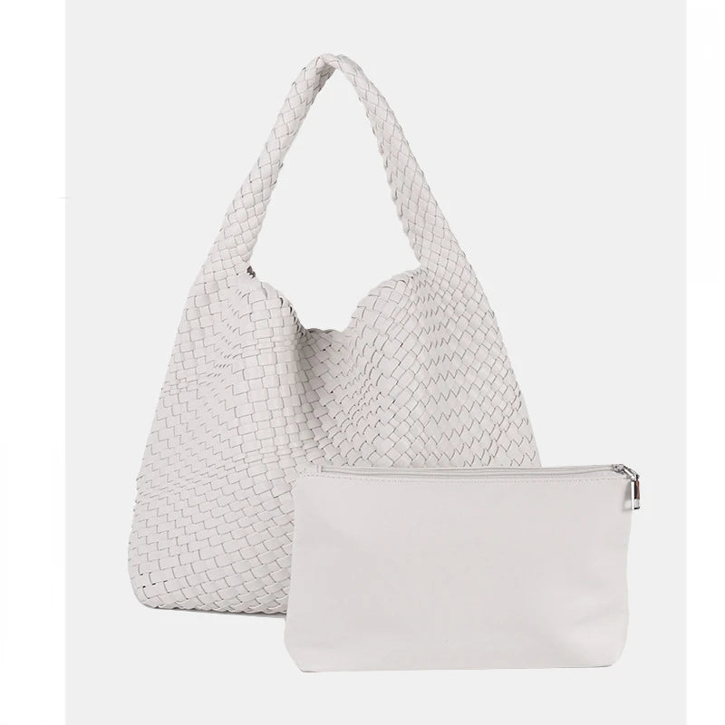 ZR DIARY Handmade Woven Bag Women PU Leather Large Capacity Totes Fashion Shoulder Bag 224BZ9389-1 - EastCurated