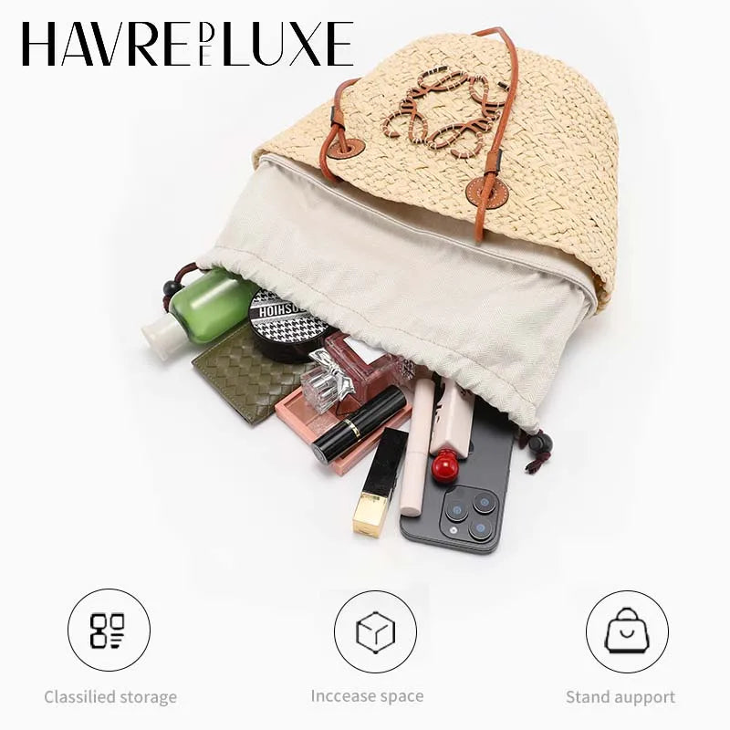 Drawstring bag organizer insert shoulder strap for Basket Picotin straw woven bag support inner liner bags accessories - EastCurated