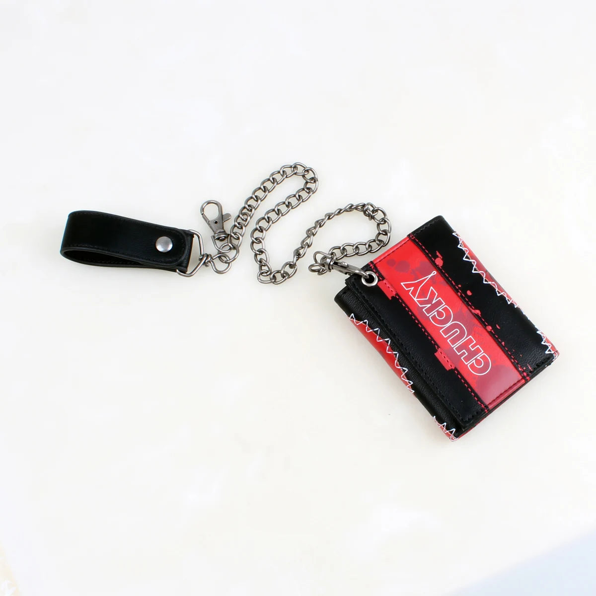 Three fold men's wallet with chain, personalized embroidered relief luminous card clip - EastCurated