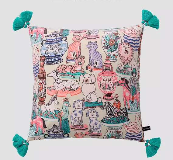 White Moneky Cushion Cover Soft Velvet Pillowcase Both Side Print Animal Cute Chinese Style Pillowcase Shell 60cm Home Sofa Deco - EastCurated