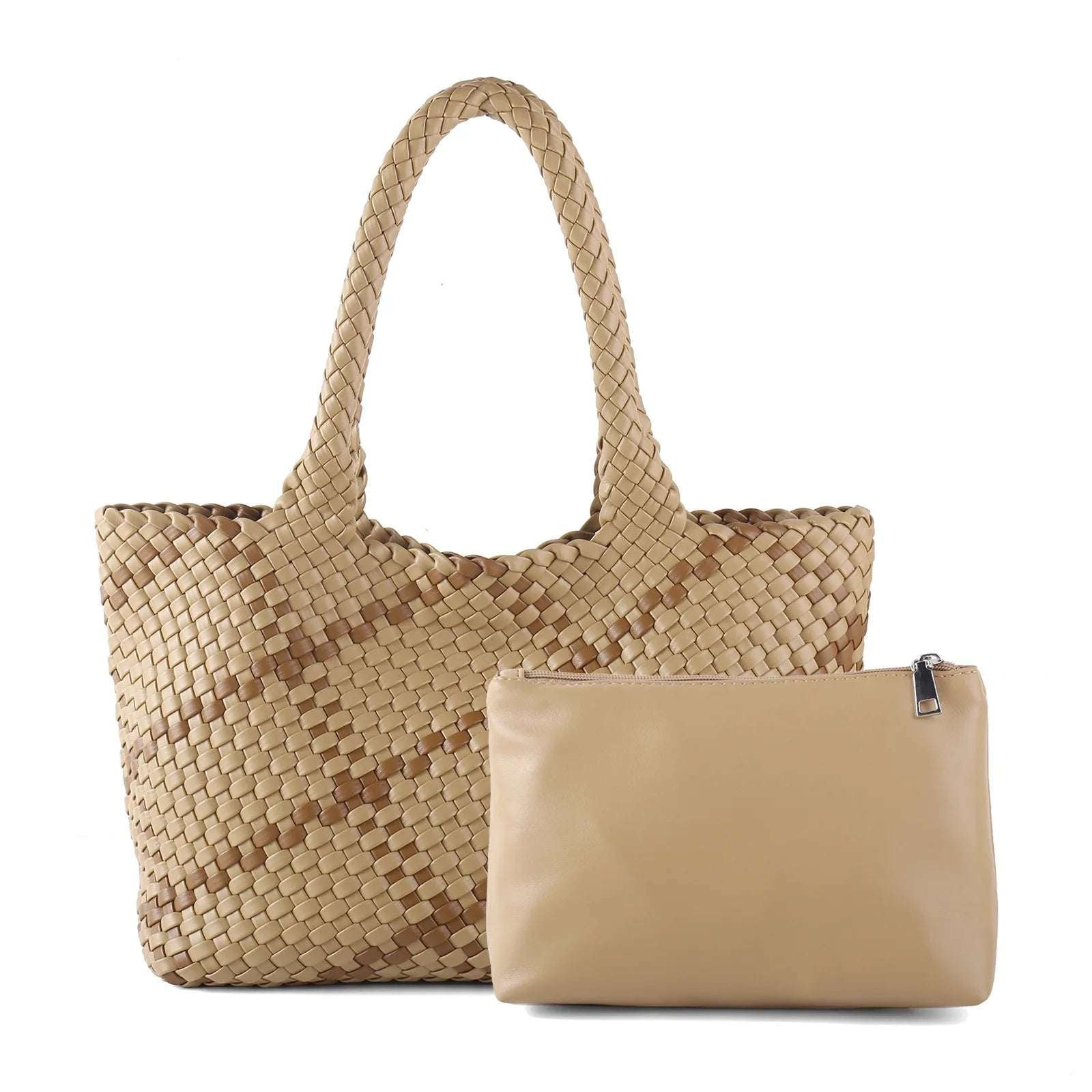 ZR DIARY Hand Woven Bags Women Oversized Large Capacity Shoulder Bags Simple Solid Color Casual Handbags BZ2025