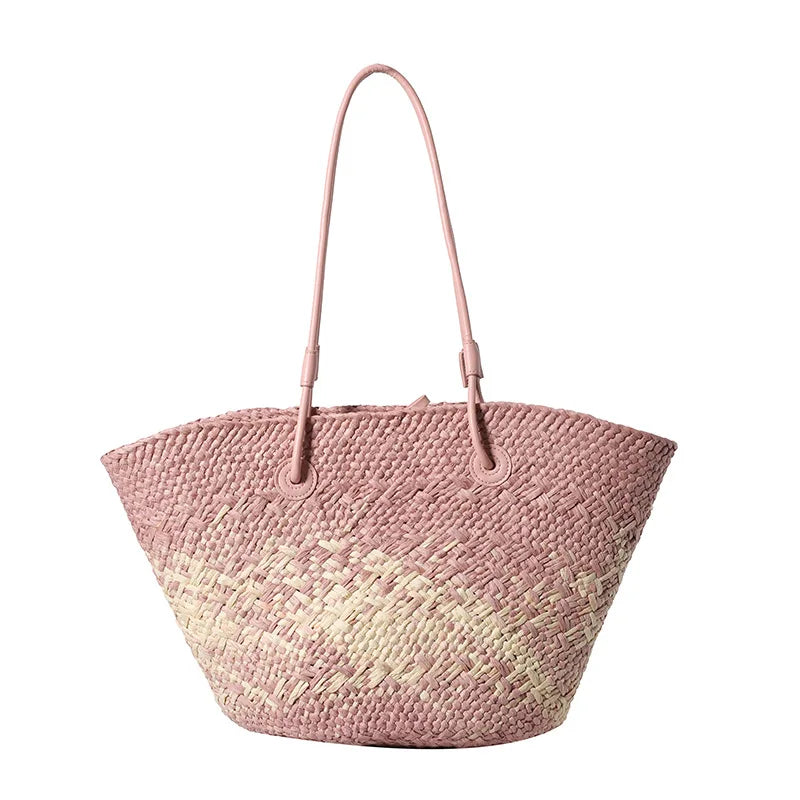 Handwoven Straw Tote Bag - EastCurated