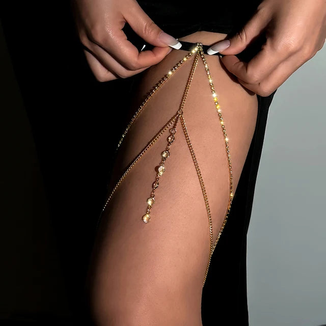 Multilayered tassel adjustable thigh chain Jewelry - EastCurated