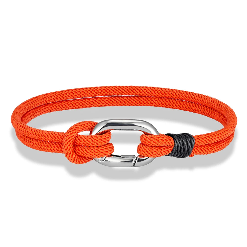 MKENDN New Nautical Mens Thin Rope Bracelet With Oval Circle Spring Clasp For Surfer Beach Jewelry Gifts
