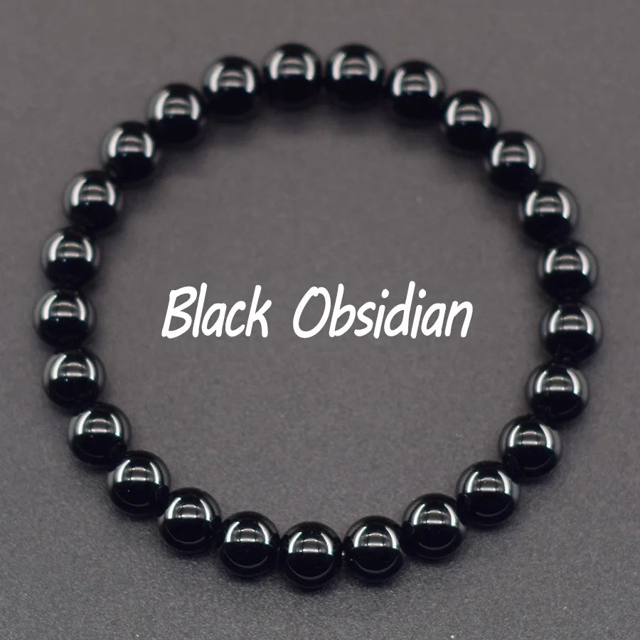 Natural Golden Obsidian Stone Beads Bracelet Men Women Golden Light Rainbow Obsidian Tourmaline Wealth Money Round Jewelry Gift - EastCurated