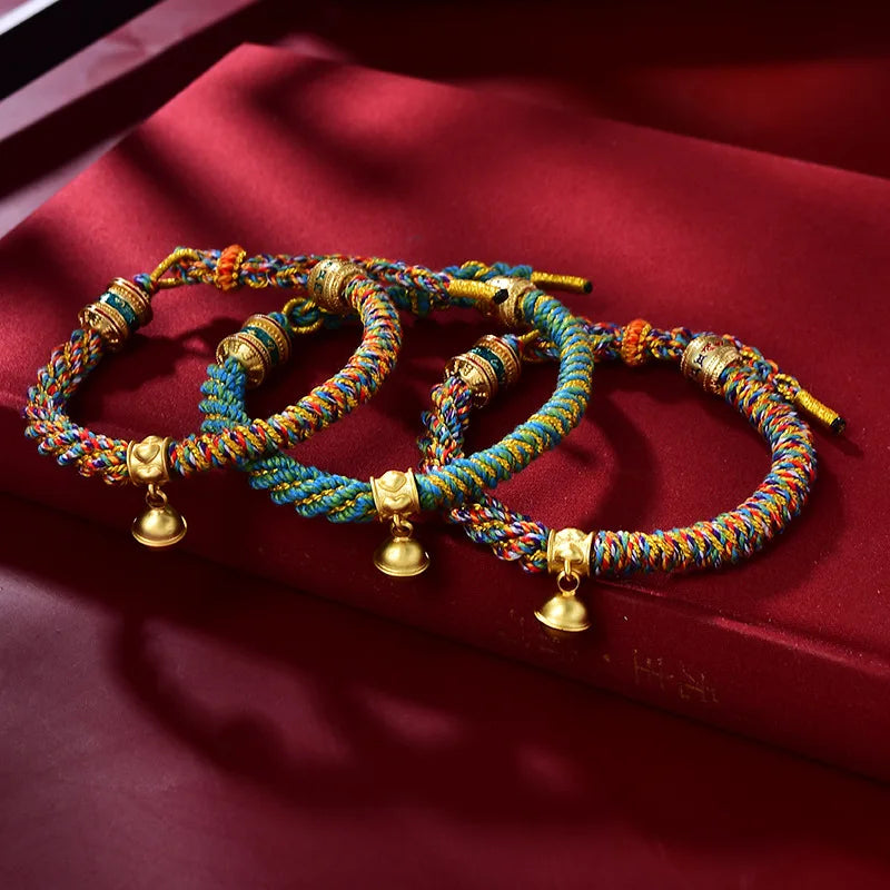 Tibetan Hand Rope Bracelet New Corn Knot Pattern DIY Hand Rubbing Cotton Bracelet Finished Hand-woven Tibetan Ethnic Rope - EastCurated