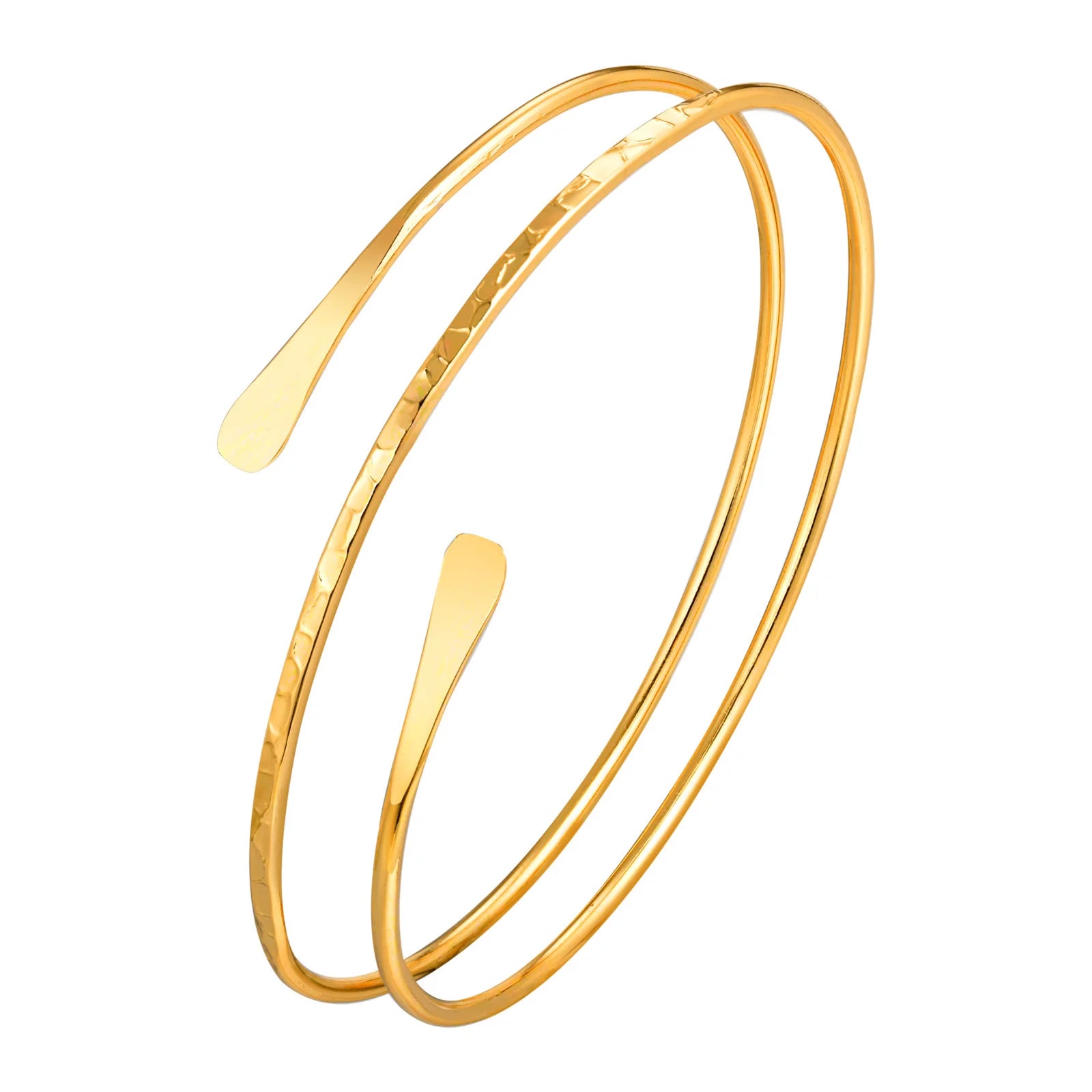 Upper Arm Cuff Bracelet for Women, Minimalist Gold Plated Armband Statement Party Armlets Jewelry - EastCurated