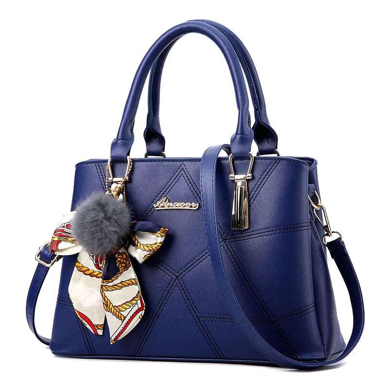 Women's Fashion Embroidered Thread Portable Tote Bag Trend Pendant Large Capacity Shoulder Crossbody Bag