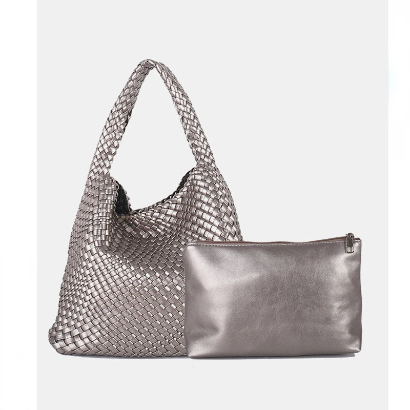 ZR DIARY Handmade Woven Bag Women PU Leather Large Capacity Totes Fashion Shoulder Bag 224BZ9389-1 - EastCurated