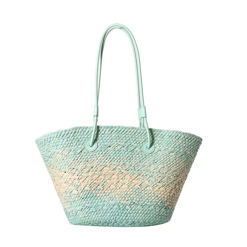 Handwoven Straw Tote Bag - EastCurated