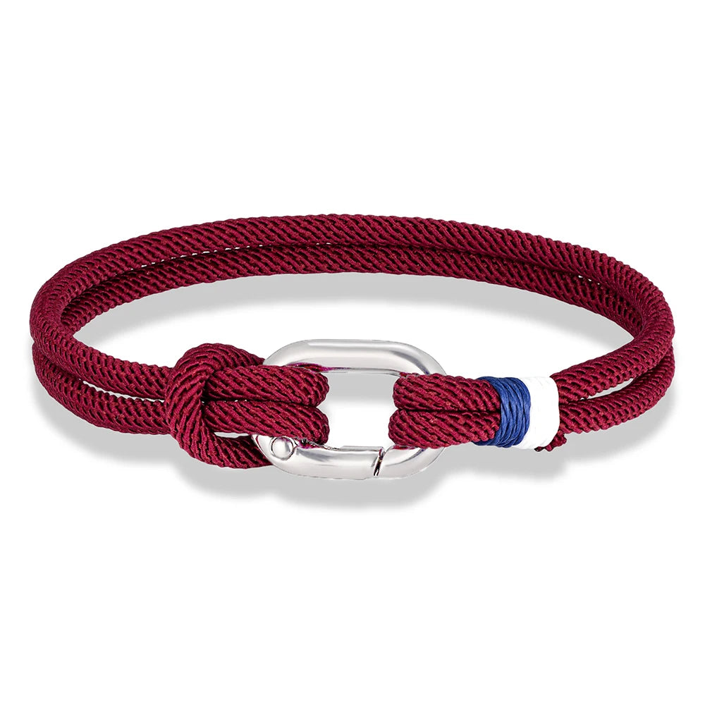 MKENDN New Nautical Mens Thin Rope Bracelet With Oval Circle Spring Clasp For Surfer Beach Jewelry Gifts