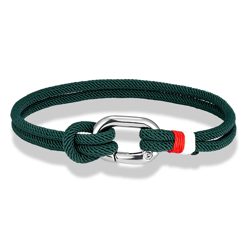 MKENDN New Nautical Mens Thin Rope Bracelet With Oval Circle Spring Clasp For Surfer Beach Jewelry Gifts