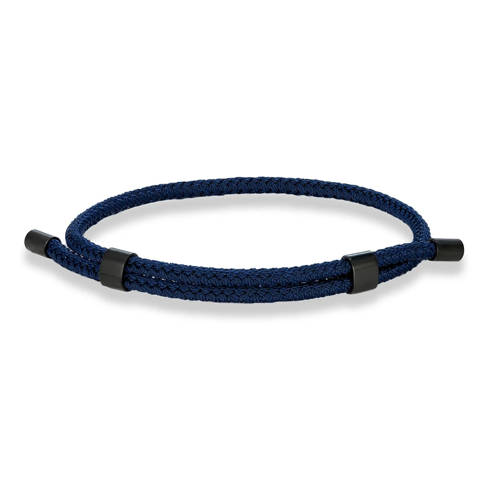 MKENDN 3MM Waterproof Surfering Rope Bracelets Men Adjustable Nautical Rope Bracelet Women Black Stainless Steel Sport Buckle - EastCurated
