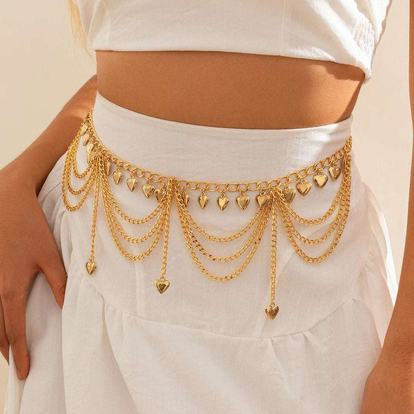 Ingemark Multilayer Butterfly Ball Love Heart Pendant Tassel Lingerie Chain Waist Belly Belt Women Summer Bikini Body Jewelry