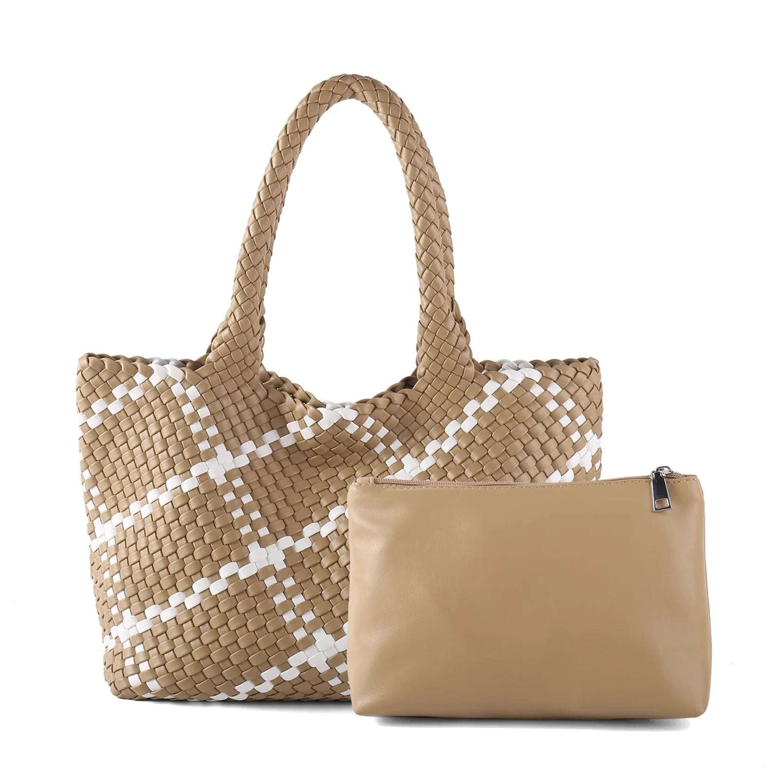 ZR DIARY Hand Woven Bags Women Oversized Large Capacity Shoulder Bags Simple Solid Color Casual Handbags BZ2025