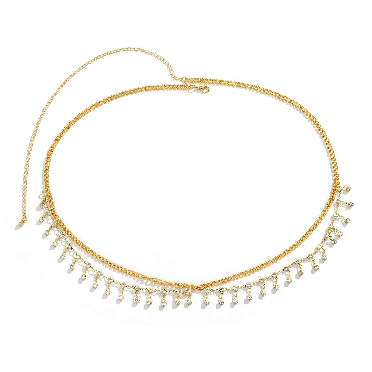 Ingemark Sexy Rhinestone Star Tassel Pendant Waist Belly Belt Chain for Women Summer Bikini Rave Body Jewelry Y2K Accessories