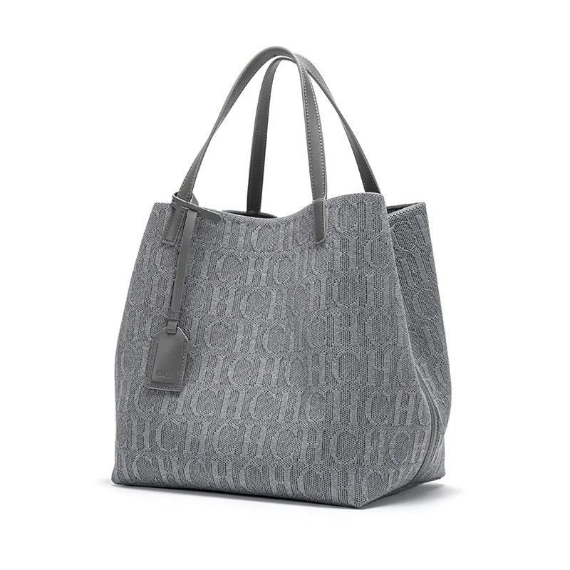 CH New Solid Color Outer Exquisite Fly Weaving Handmade Woven Large Capacity Shoulder Bag Ladies Handbag Fashion Classic - EastCurated