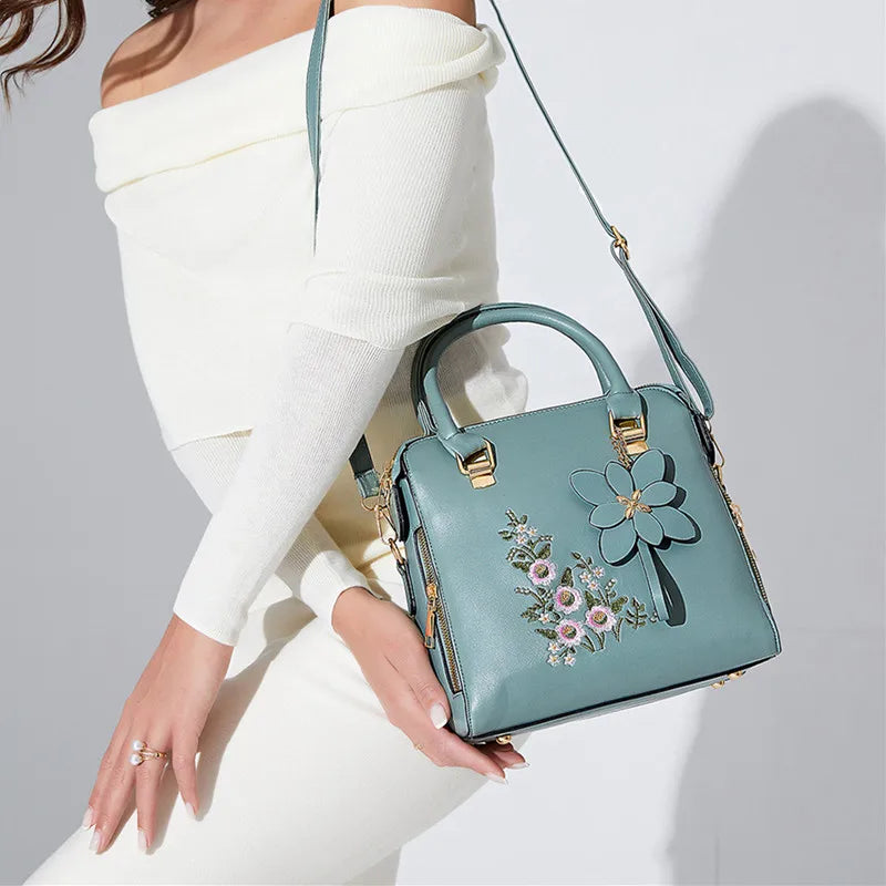 Yogodlns Luxury Embroidery Handbag For Women PU Leather Tassel Crossbody Bag Designer Handle Bag Brand Female Shoudler Bag bolso - EastCurated