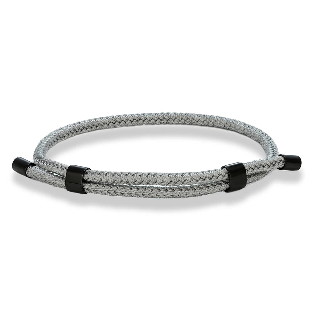 MKENDN 3MM Waterproof Surfering Rope Bracelets Men Adjustable Nautical Rope Bracelet Women Black Stainless Steel Sport Buckle - EastCurated