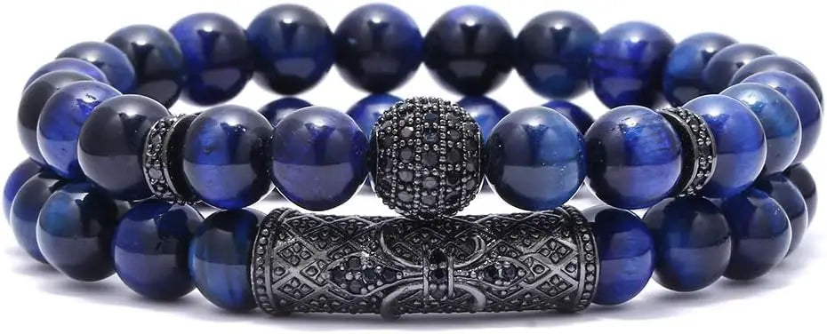 8mm Tiger Eye Stone Beads Bracelet Elastic Natural Stone Yoga Bracelet for Women Men