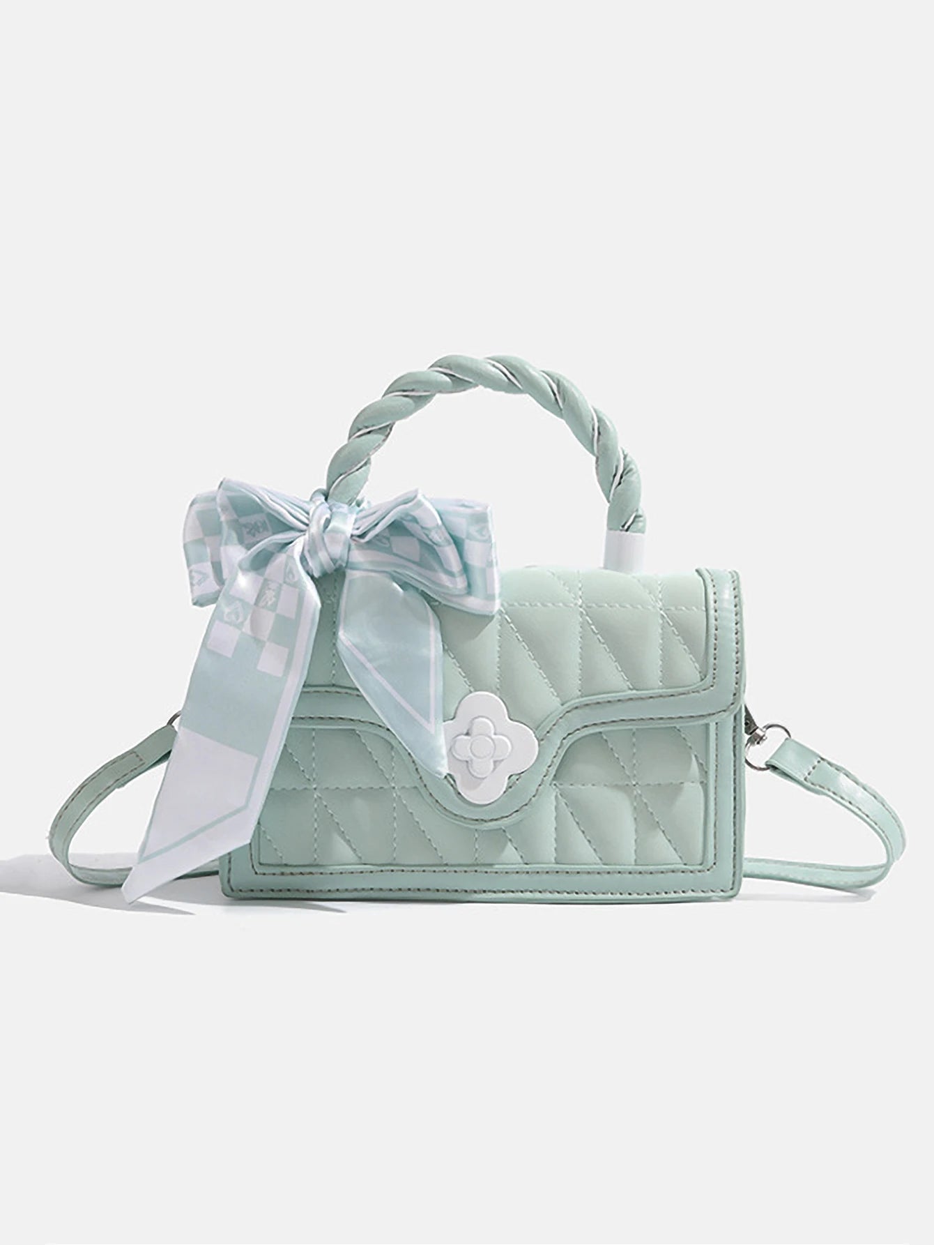 Bow Silk small square bag shoulder crossbody bag - EastCurated