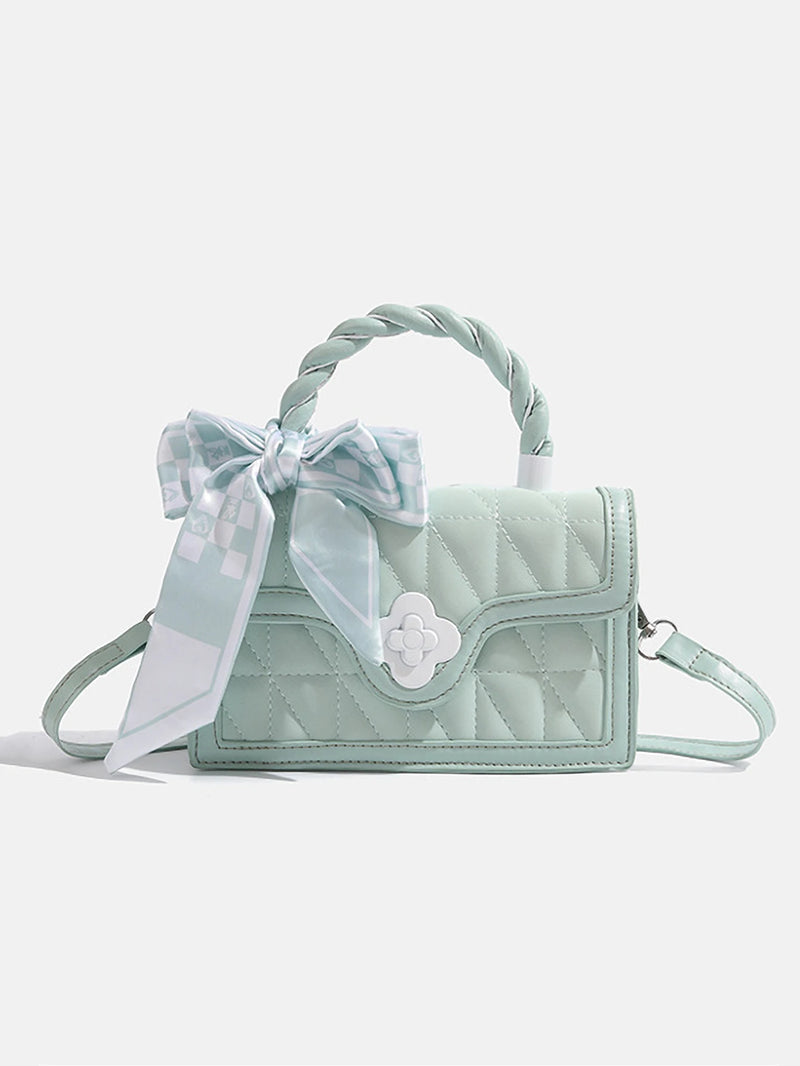 Bow Silk small square bag shoulder crossbody bag - EastCurated