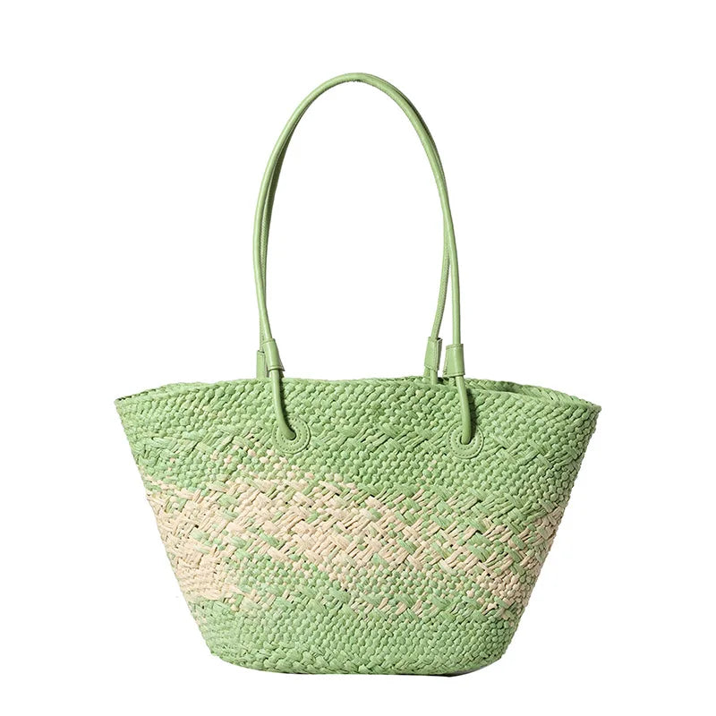 Handwoven Straw Tote Bag - EastCurated