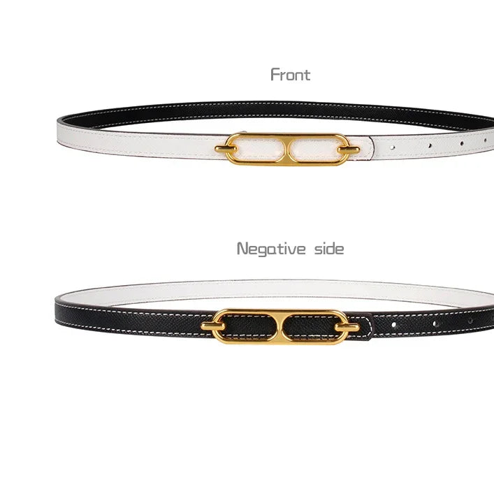 2025 Double-sided use of women's leather belt decorated ins fashion jeans wild student trend luxury design top quality brand