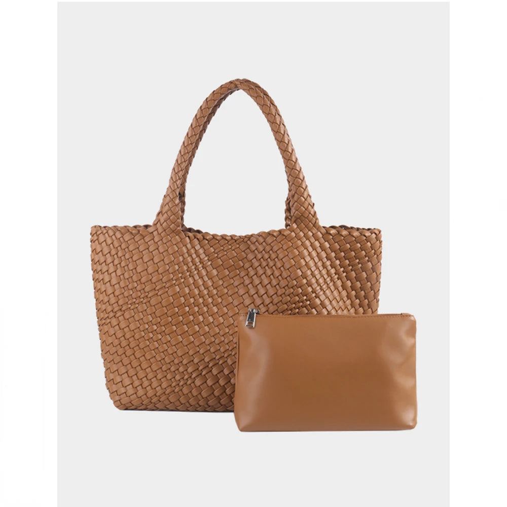 ZR DIARY Hand Woven Bags Women Oversized Large Capacity Shoulder Bags Simple Solid Color Casual Handbags BZ2025 - EastCurated