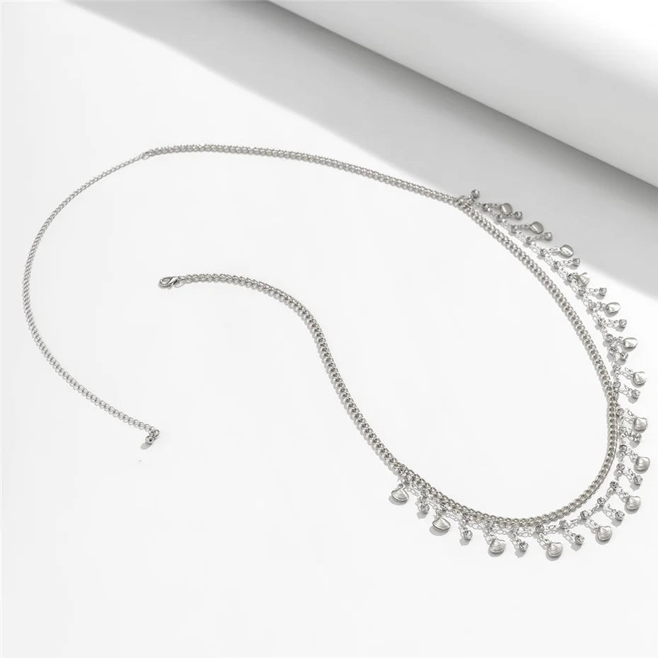 Ingemark Sexy Rhinestone Star Tassel Pendant Waist Belly Belt Chain for Women Summer Bikini Rave Body Jewelry Y2K Accessories - EastCurated