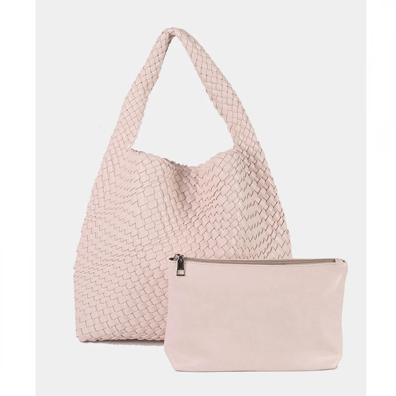 ZR DIARY Handmade Woven Bag Women PU Leather Large Capacity Totes Fashion Shoulder Bag 224BZ9389-1 - EastCurated