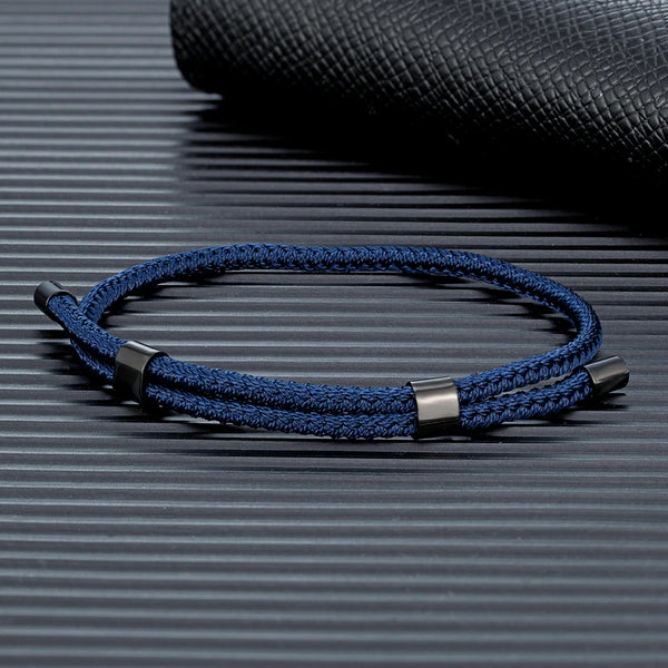 MKENDN 3MM Waterproof Surfering Rope Bracelets Men Adjustable Nautical Rope Bracelet Women Black Stainless Steel Sport Buckle - EastCurated