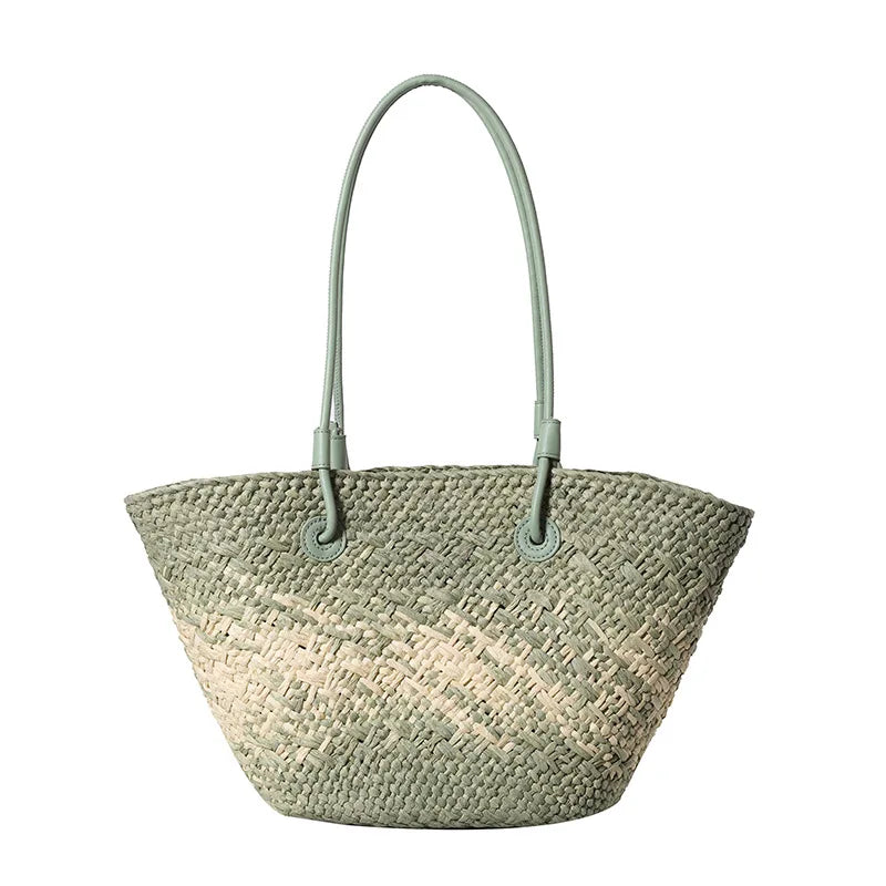 Handwoven Straw Tote Bag - EastCurated