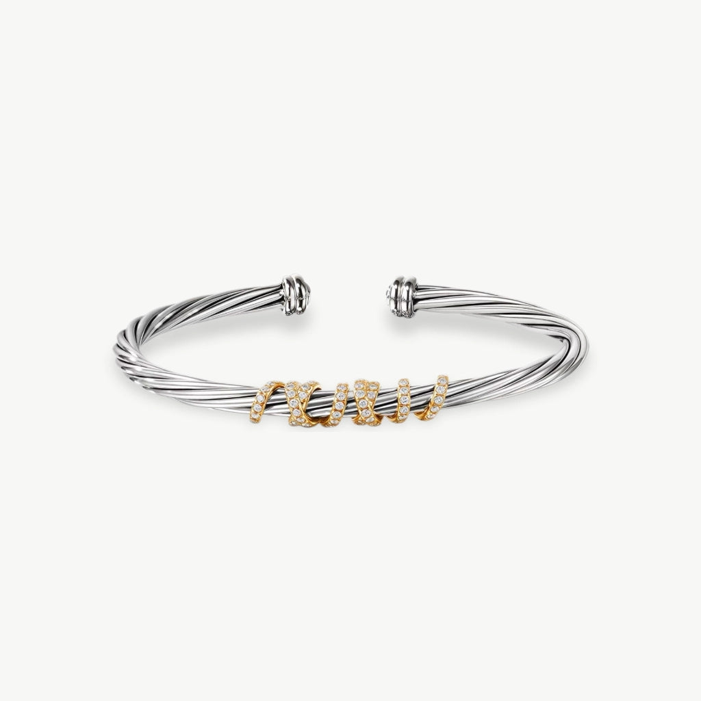 Cable Wire Twist Silver Cuff Bracelet - EastCurated