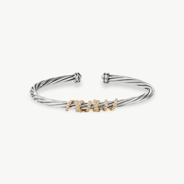 Cable Wire Twist Silver Cuff Bracelet - EastCurated