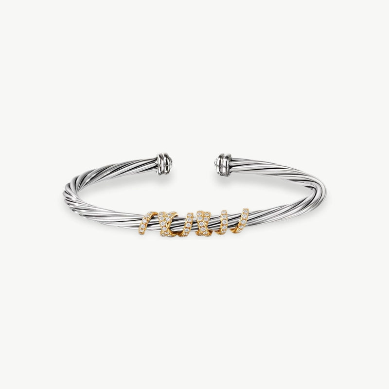 Cable Wire Twist Silver Cuff Bracelet - EastCurated